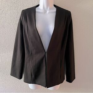 Krisa Revolve Blazer Womens Black Ponte Open & Hook Eye Closure Short Jacket XS
